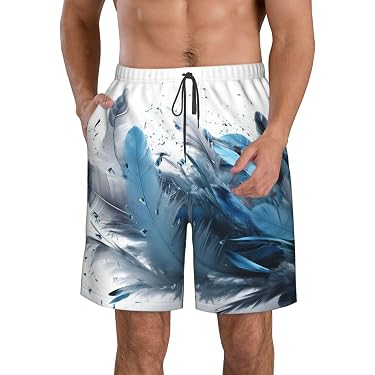GSBOGOSSE Herren Badeshorts – Schnell Trocknend, Elastisch, Mit Kordelzug & Netz-Futter, Barockmuster, Für Strand & Sport
