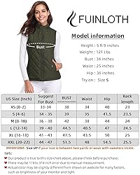 Fuinloth Women's Quilted Vest, Stand Collar