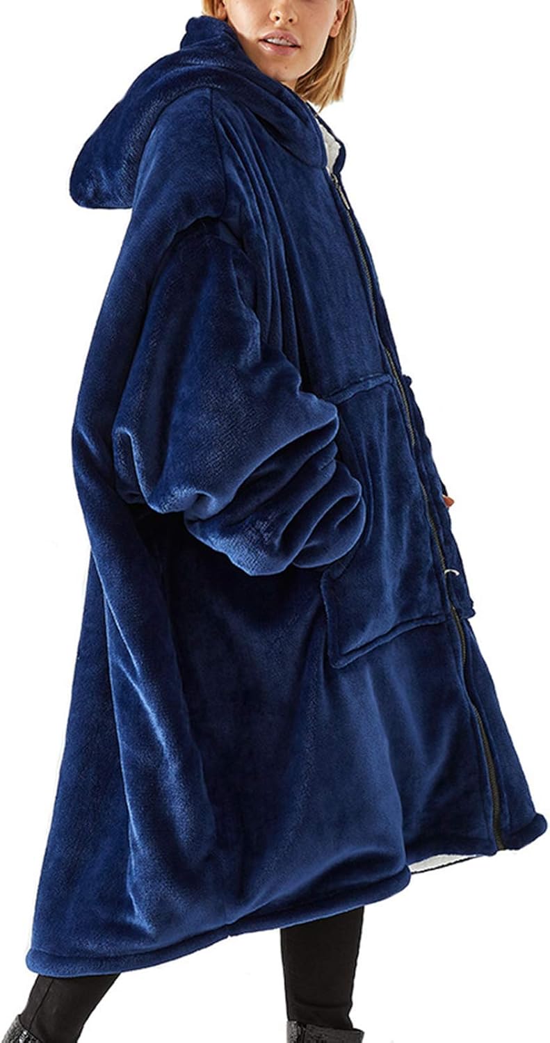 LLSS Hoodie Sweatshirt Blanket, Soft Warm Winter Hooded Zipper Couple