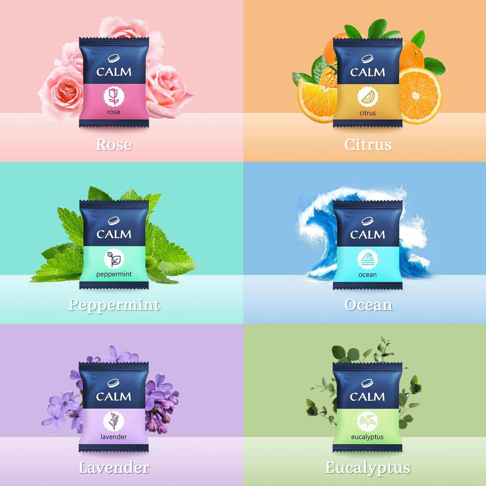 TranquilBliss Shower Steamers 6 Count, Shower Steamers with Natural Ingredients, 6 Different Scents & Individually Wrapped, Christmas and Birthday Good Option for Her, Mom, Friends