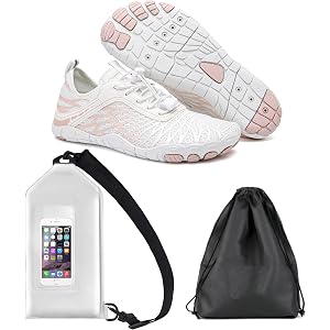 wasserflux Barefoot Shoes Adventure Kit for Women & Men, Wide Toe Box Zero Drop Minimalist Shoes with Waterproof Phone Crossb