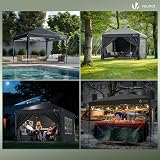 VOUNOT 3m x 3m Pop Up Gazebo with Sides Central Lock System Grey view 4