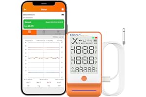 Elitech - Ultra Low Temperature Digital Data Logger with Bluetooth for Refrigerator, Shadow Data, 100000 Points, Export PDF/C
