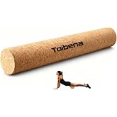 Toibena Muscle Roller 24" Large Therapy Foam Rollers Back&amp; Hamstrings&amp;Quads | Natural Cork Material, Firm High Density Roller, Eco-Friendly, No Plastic Odor, Easy Clean, Hard Roller for Back, Brown Color