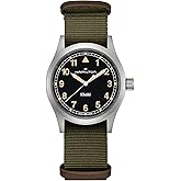 Hamilton Watch Khaki Field Khaki Field Quartz | Swiss Made | 38mm Stainless Steel Case|Black Dial | Green Textile NATO Strap 