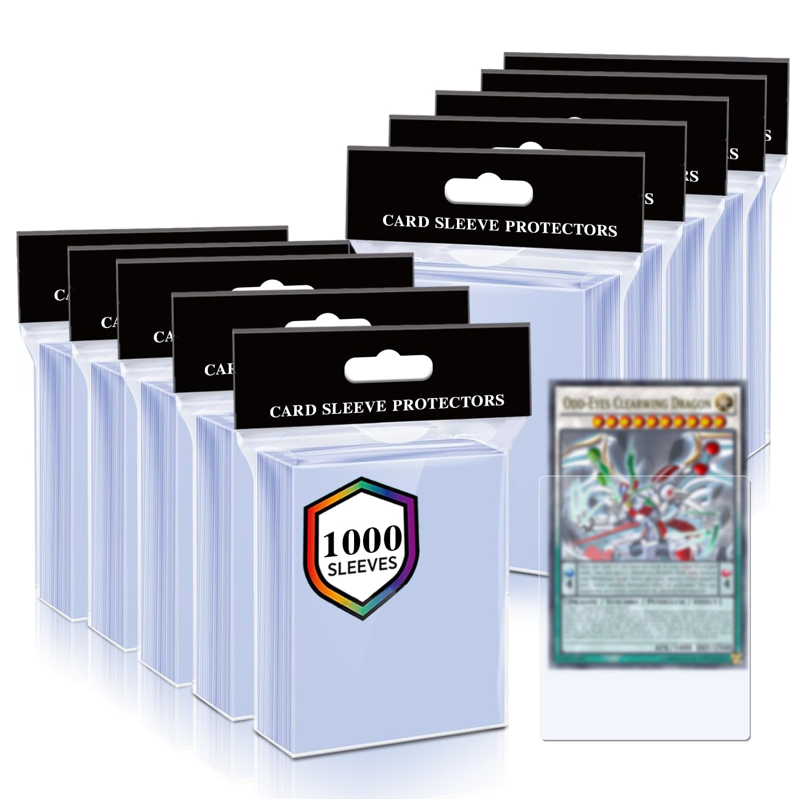 Photo 1 of 1000 Count Card Sleeves, Clear Soft Penny Sleeves, Plastic Baseball Card Sleeves, Trading Card Protectors Fit for Sports Cards, MTG, TCG, Gaming Cards,Standard Cards