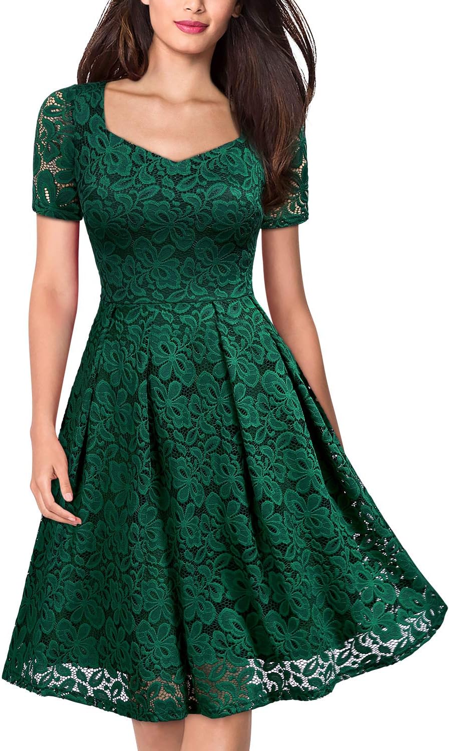 MISSMAY Women’s Floral Lace A-Line Cocktail Party Dress