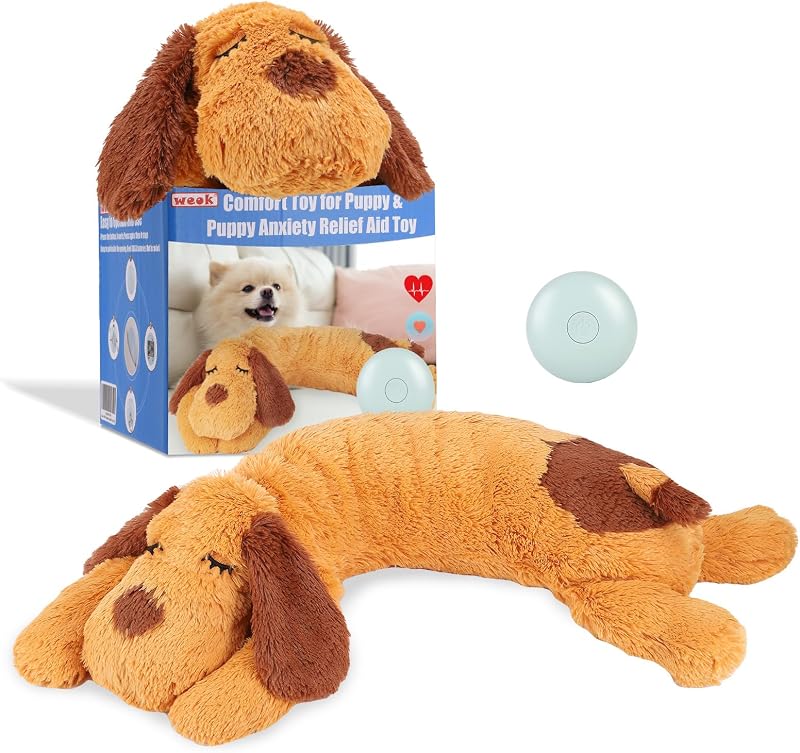 WEOK Heartbeat Puppy Toy Comfort Cuddler Pillow Anxiety Relief Calming