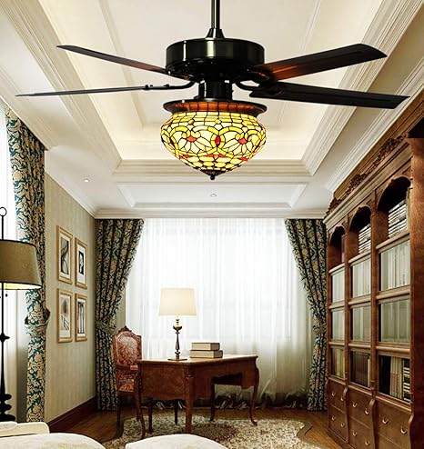 Makenier Vintage Tiffany Style Stained Glass Lotus Single Light