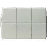 Comfyable Slim Laptop Sleeve 13 Inch 14 Inch Compatible for MacBook Air 13" M4 2025, MacBook Pro 14" M5 2025, Quilted Faux Leather Laptop Carrying Case, Slate Green