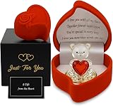 SAFRI Glass Teddy Bear Gift Box with Ruby Rose Boxed Ornament view 1