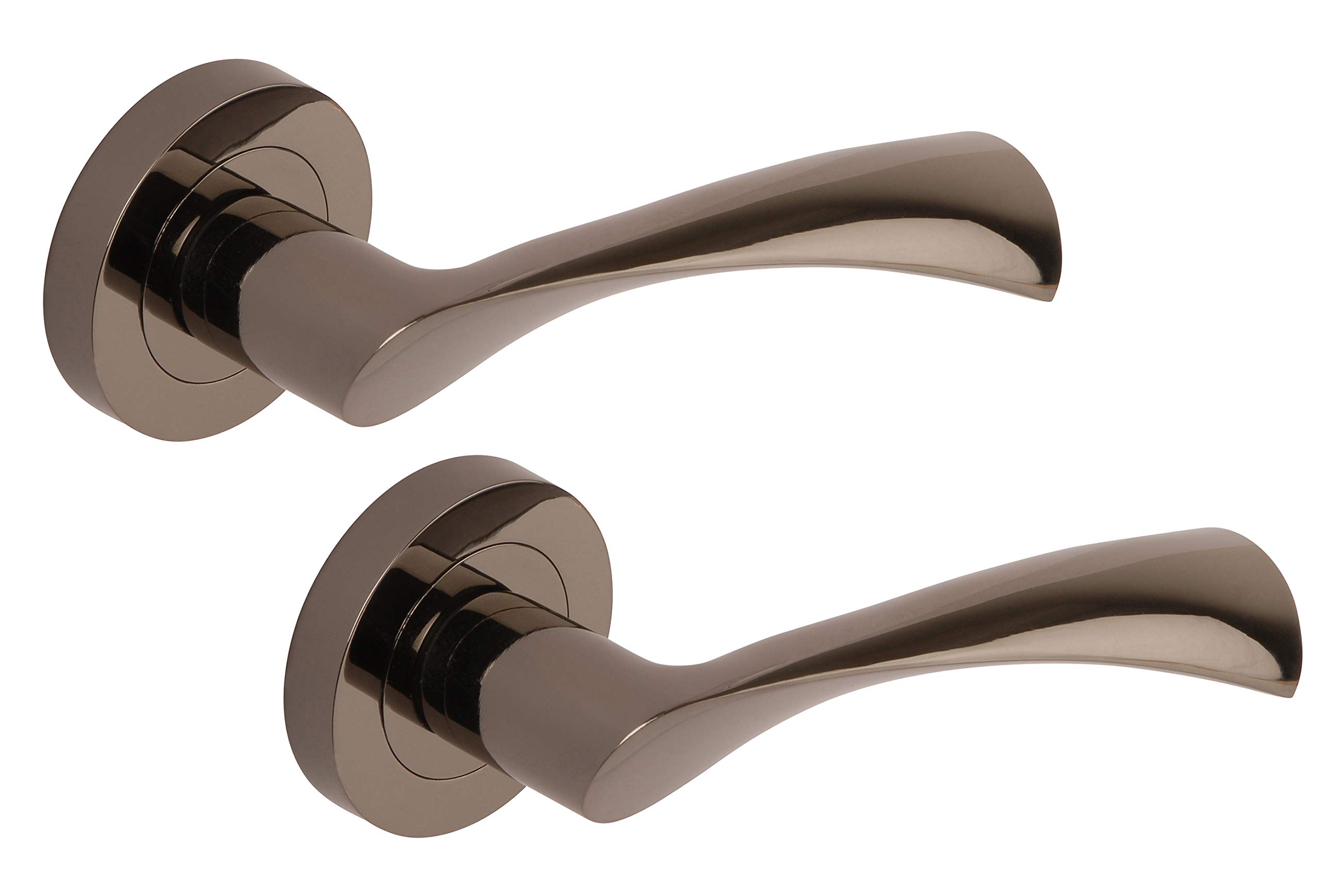 EXCEL - DH003540 Flex Passage Internal Door Handles on 53mm Dia Round Rose, Black Nickel, Perfect for use in Residential or Commercial environments