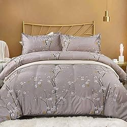 Nanko King Comforter Set 3 Pc 104x90, Gray Pastel