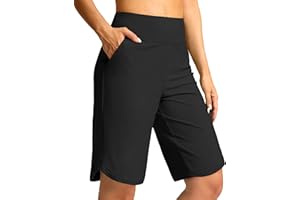 G Gradual Women's High Waisted Swim Board Shorts 11" Knee Length Beach Swimming Long Shorts for Women with Pockets Liner
