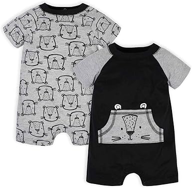 Amazon Com Gerber Baby Boys 2 Pack Rompers Clothing