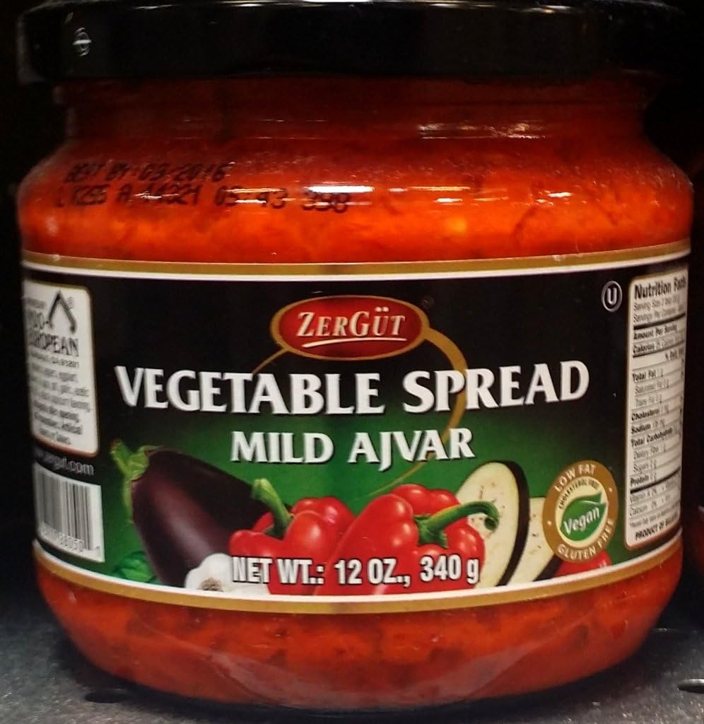 ZerGut Vegetable Spread, Mild Ajvar 12 Oz (Pack of 2)