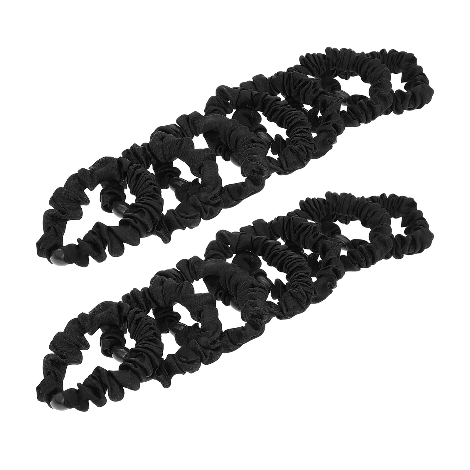 Lurrose Spiral Hair Ties 15pcs Satin Elastic Hair Bands Scrunchy Skinny Soft Slip Small Hair Ties Ropes Ponytail Holder Headwear for Women Girls Hair Accessories Black Rubber Hair Band