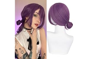 LABEAUTÉ Anime Purple Wigs for Girls Women Cosplay Wig with Ponytail for Halloween Party Wig + Cap