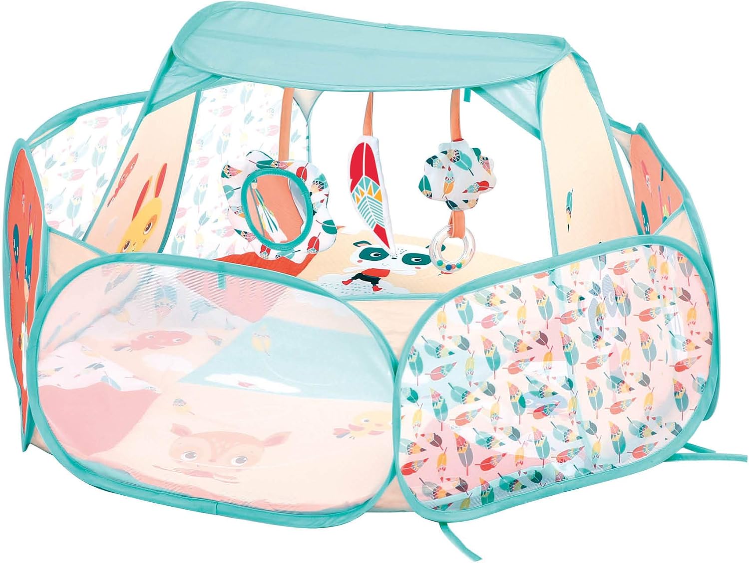 LUDI - Modular Play Mat - 3-in-1 Playmat - Activity Arch, Awakening Panel and Play Area - Develop Motor Skills - from 0 Months