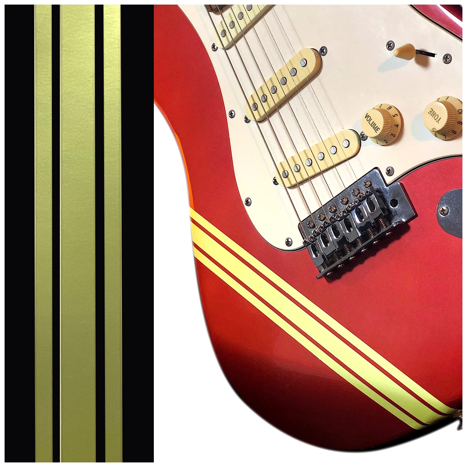 Inlaystickers Racing Stripes/Competition Lines Sticker for Guitars & Bass - Champagne Gold