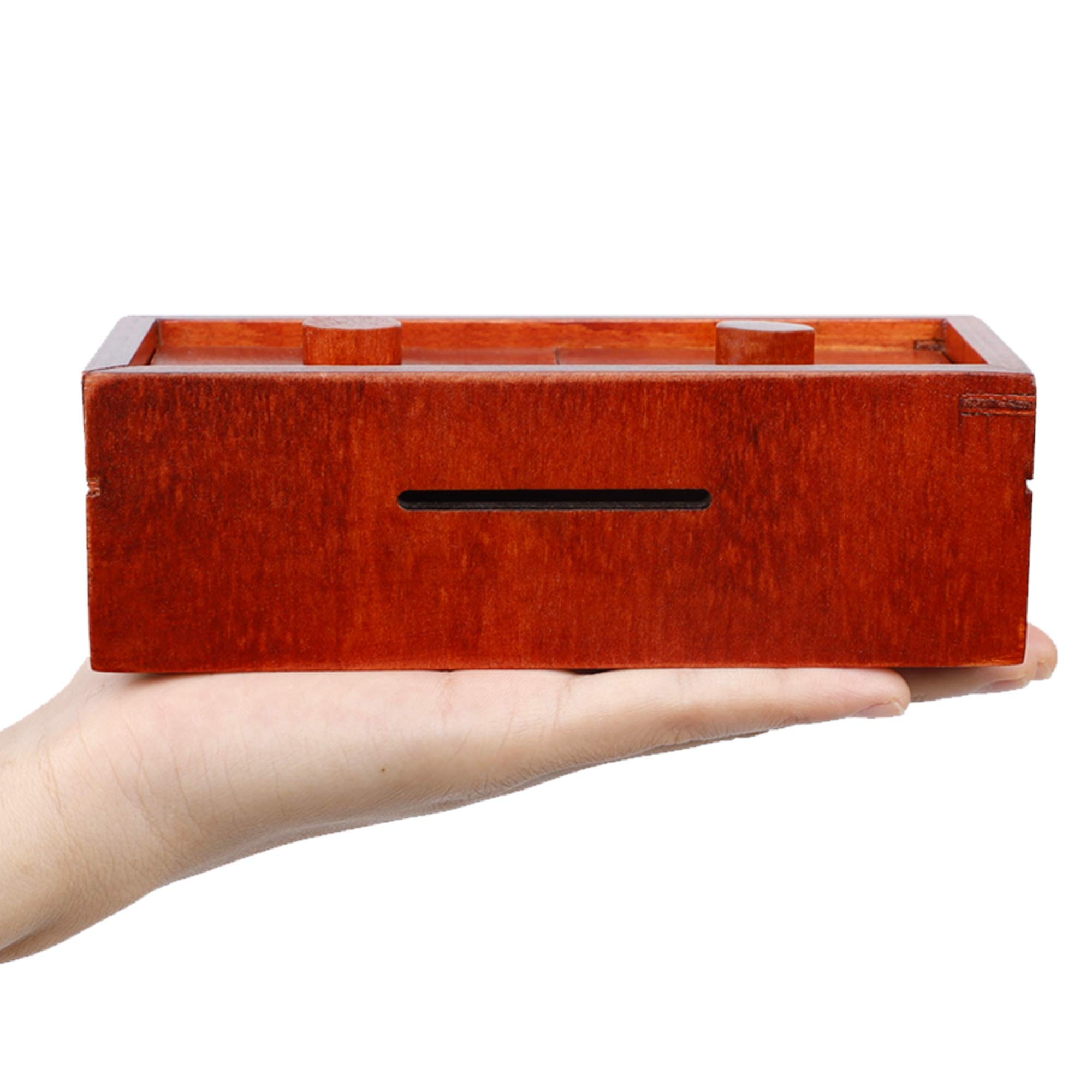 ATDAWN Puzzle Gift Case Box, Secret Puzzle Box with Hidden Compartments, Wooden Money and Gift Card Holder Box, Challenge Puzzles Brain Teasers Game