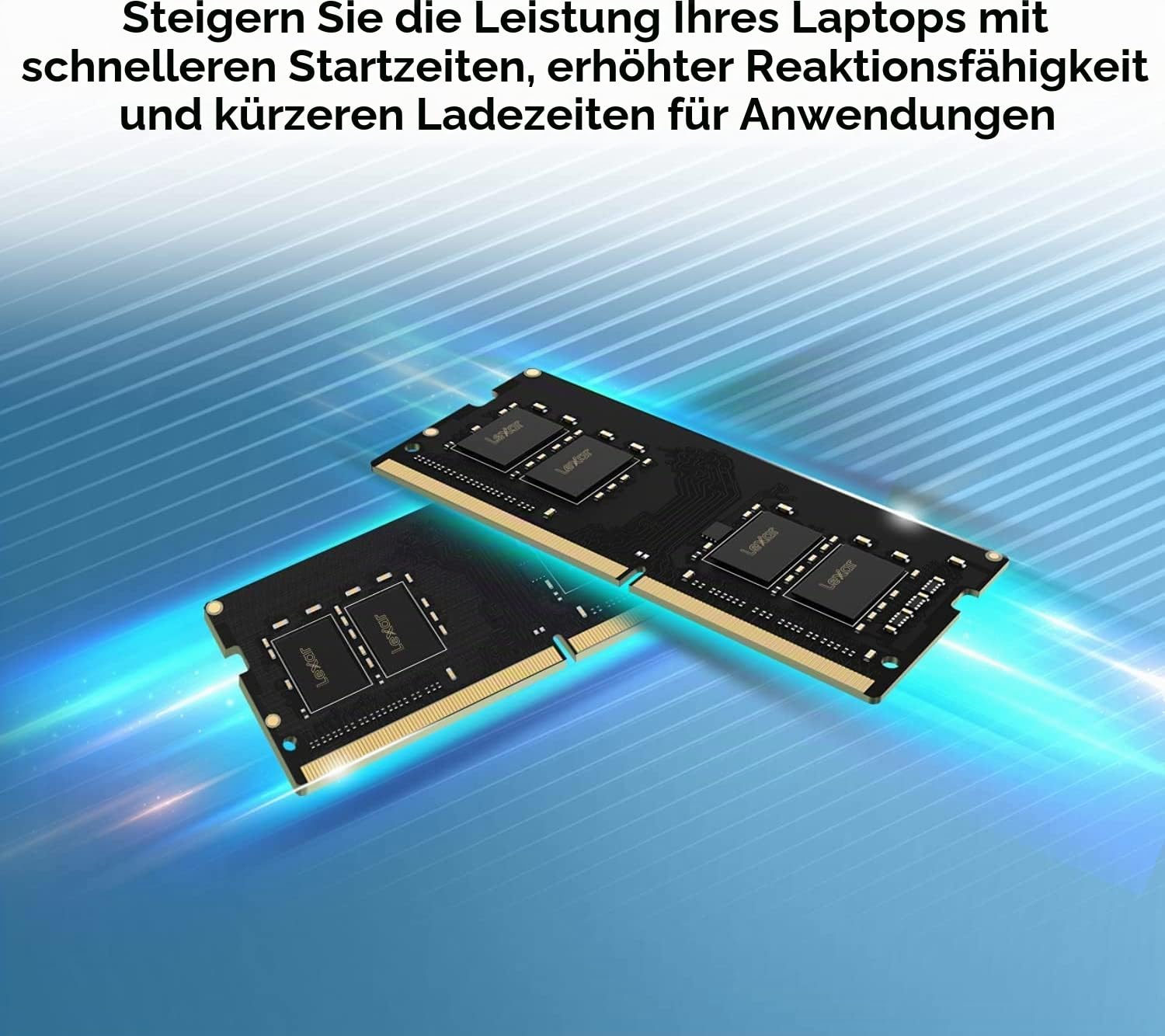 Lexar SODIMM DDR4 RAM 8 GB 3200 MHz, 260-Pin SODIMM Laptop-Speicher, Hochleistungs-SO-DIMM, PC-Laptop-Computerspeicher, Hochleistungs Arbeitsspeicher (LD4AS008G-B3200GSST) 2