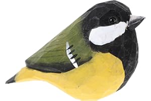 OSALADI Wooden Bird Figurine Ornament for Home Garden Decoration, Artificial Small Bird Simulation Random