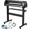 VEVOR Vinyl Cutter Machine, 28 Inch Paper Feed Cutting Plotter Bundle, Adjustable Force & Speed Vinyl Printer, LCD Display Windows Compatible Sign Making kit with Signmaster Software, Supplies, 3 Blad