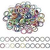 Shapenty 20 Colors 10mm Iron Open Jump Rings Connector Split Rings for Keychain Necklace Bracelet Earring Pendant Bead Jewelry Finding Making Charm Crafting Project, 200PCS