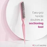 Brushworks Back Combing Brush with Precision Tail Salon Volume Nylon Bristles view 3