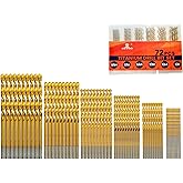 INTOO Mini Drill Bit Set 60 Pcs+12 Pcs Free High Speed Steel HSS Titanium Micro Drill Bits 3/64"-1/8" Metal,Plastic,Wood, Small Drill Bit