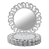MAONAME 13" Silver Charger Plates Set of 6, Mirror