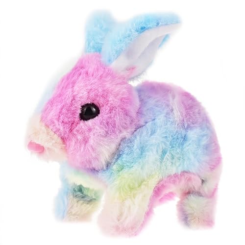 ZBATHTOY Easter Rabbit Interactive Gaming Figure Interactive Stuffed Rabbit Toy for Kids 1-3 Year Old