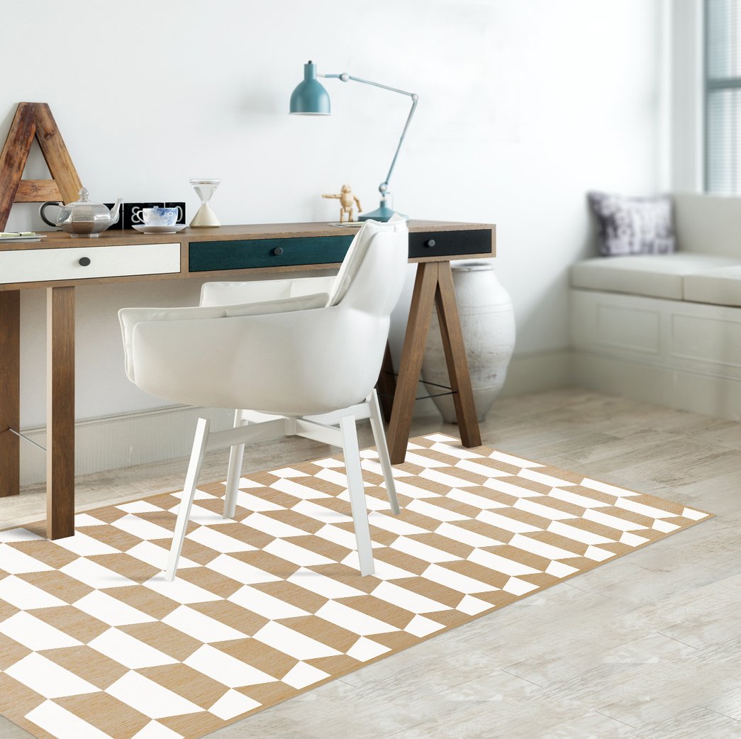 Viniliko Carpet, Vinyl, Brown and White, 66 x 100 x 0.25 cm