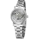 FORSINING Women's Stylish Automatic Self-Wind Skeleton Analog Stainless Steel Bracelet Watch WRL8005M4S1