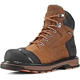 NINGO Steel Toe Work Boots for Men, Full-Grain Leather Non Slip Heavy Duty Construction Boots, Water and Oil Resistant, Puncture Proof Mens Safety Work Shoes for Industrial, Welding, Riding