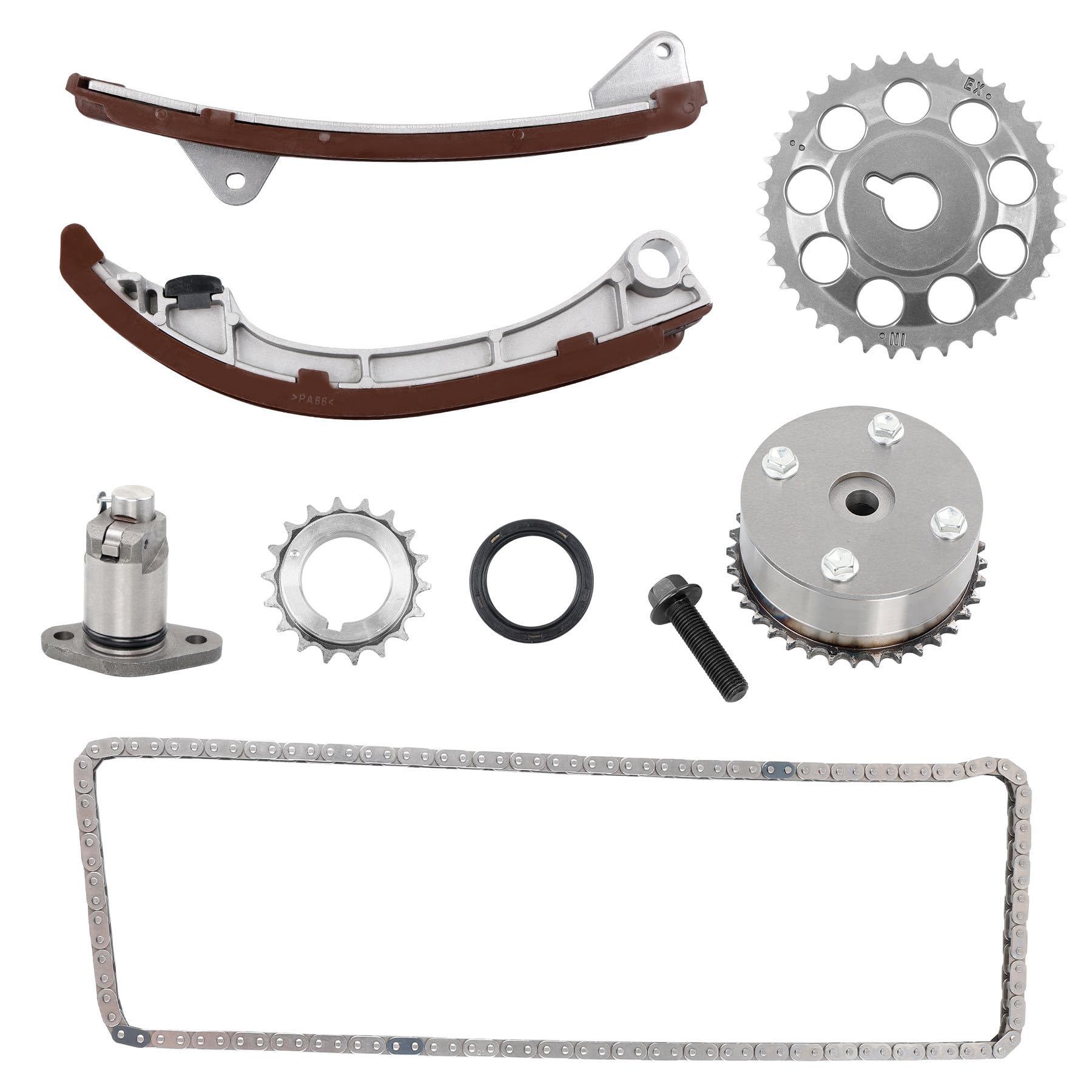 Photo 1 of Engine Timing Chain Set With VVT Sprocket, Compatible with 1998-2008 Toyota Corolla MR2 Spyder Celica Matrix,03-08 Pontiac Vibe,1998-2002 Chevrolet Prizm 1.8L