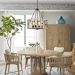 SANTOSTOCK D19'' Farmhouse Chandelier, 4-Light