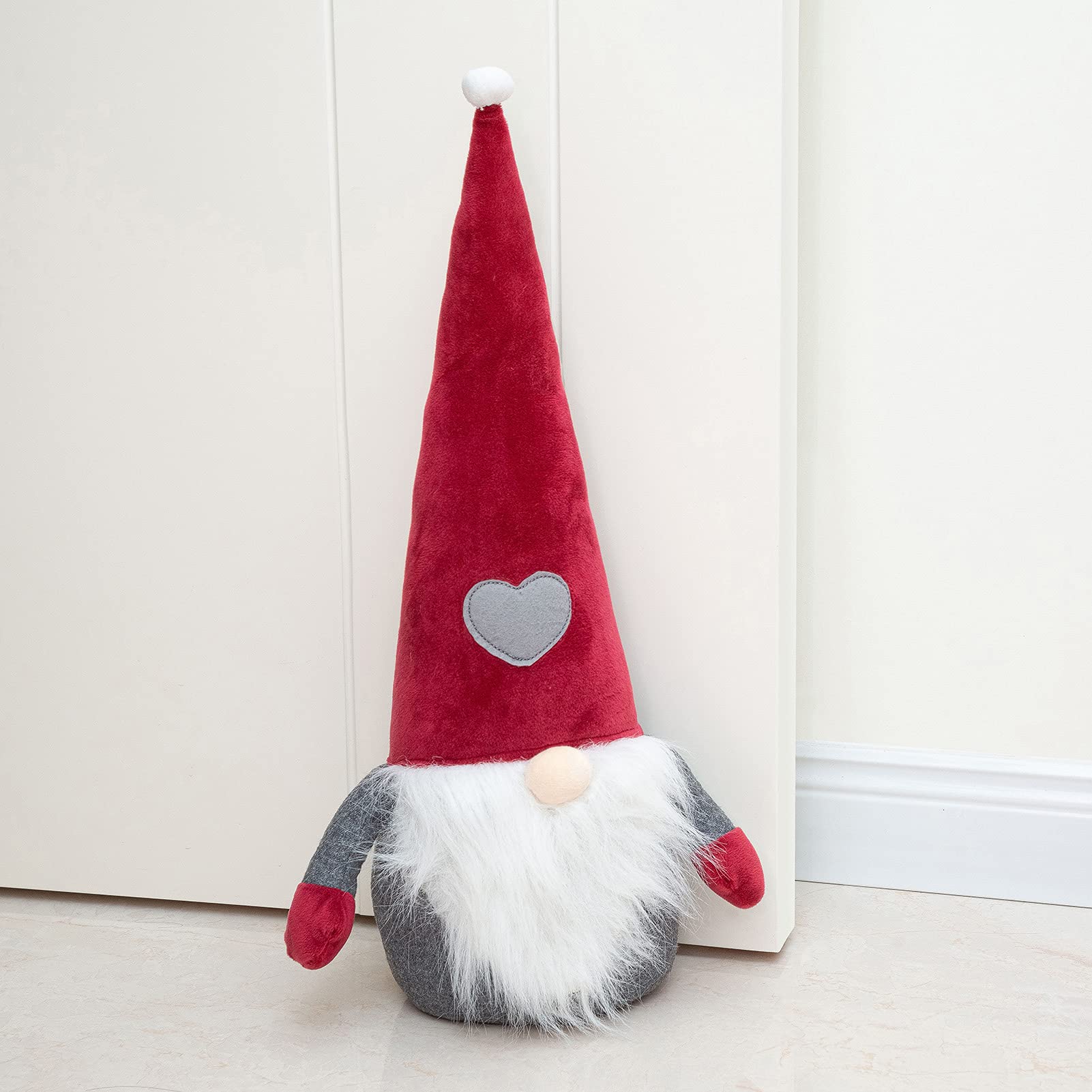 Marwood Cute Door Stopper Decorative Door Stops for Home and Office, Stuffed Fabric Christmas Door Stopper Weighted Interior Doorstop Floor Decorative - Santa Claus with Red Cap 48cm — image 1