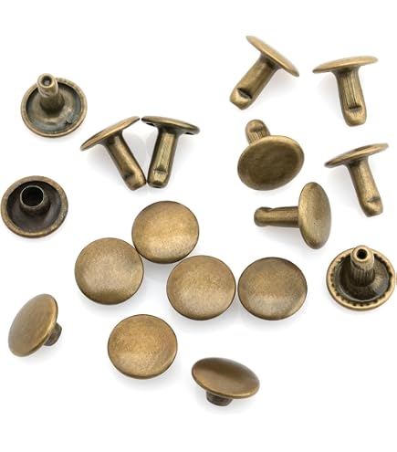 3点まとめ買い あやめ 新品 アマゾンブランド Rivet Classic Amazon.com: CRAFTMEMORE 8mm Cap x 12mm Post Leather Rivet Double
