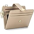 POIUGOYA Slim Wallet for Women,RFID Blocking Bifold Credit Card Holder with Zipper Coin Pocket,ID Window,Keychain