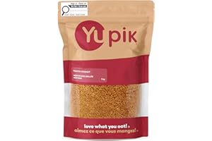 Yupik Toasted Coconut, Shredded, Sweetened, 1 kg, Gluten-Free, Kosher, Vegan, Fine Coconut Flakes, Oil-Free, Source of Fiber,
