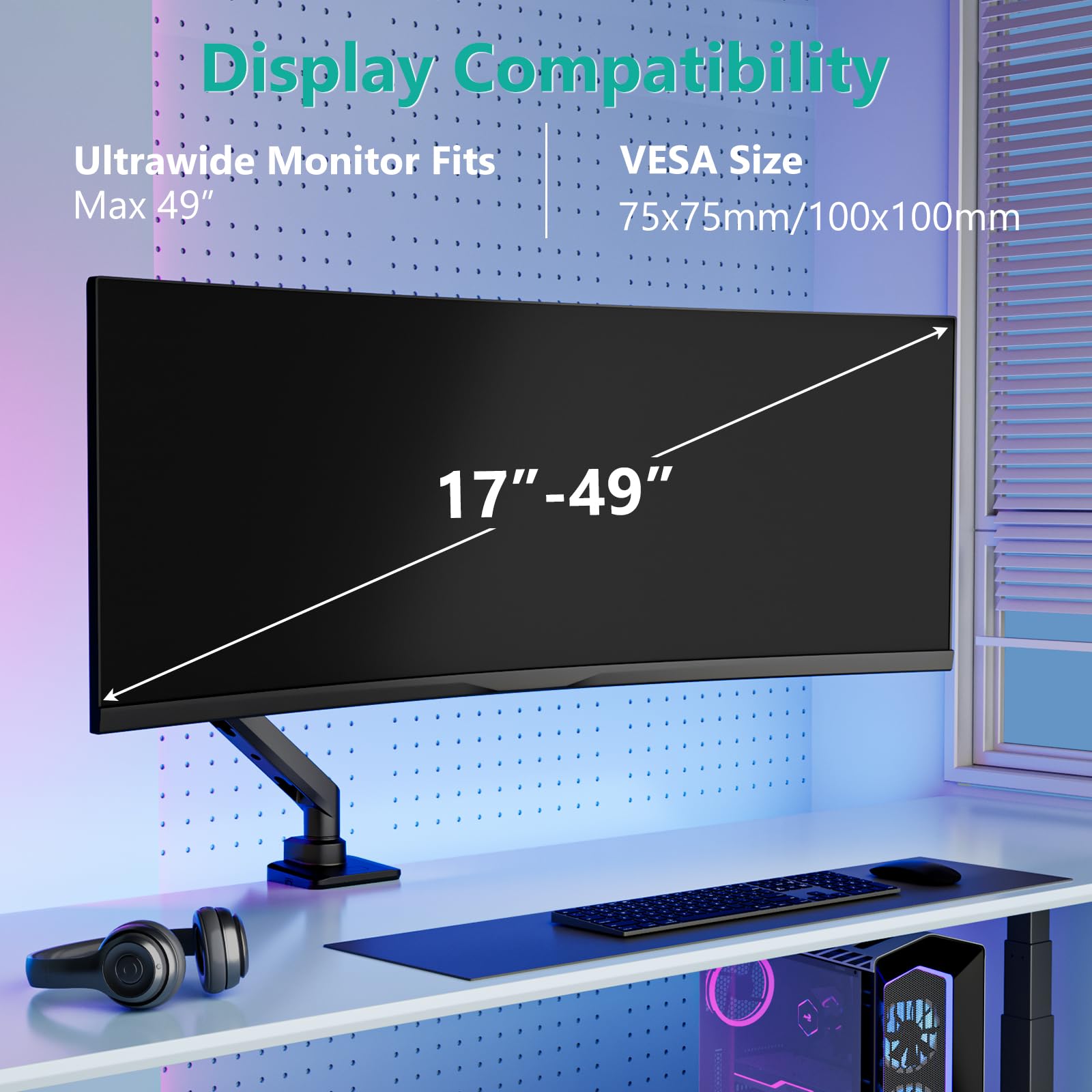 Mua WALI Ultrawide Monitor Arm for 17 to 49 Inch Heavy Duty Curved ...