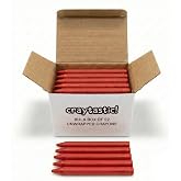 Craytastic! Bulk Unwrapped Crayons Box of 52 (RED) for Crafting, Parties, Kids - Paperless Crayons, No Paper Wrapper - Safety Tested Compliant with ASTM D-4236