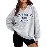 MYHALF Oversized Sweatshirt Women Crewneck Shirt: Long Sleeve Graphic Sweater Cute Letter Print Soft Pullover Tops Loose Fit