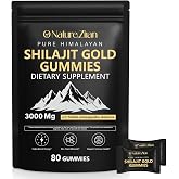 Shilajit Gummies for Men &amp; Women - Shilajit Gold Gummies Rich In Ashwagandha, Gokshura with 85+ Minerals, Authentic Flavor,Organic, Zero Sugar &amp; Vegan, 100% Natural - 80 Count (80 Count (Pack of 1))