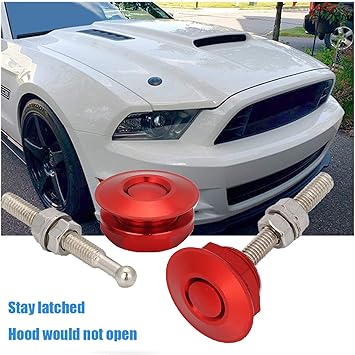1.25/" Anodized Red Push Button Latches Latch Hood or Bumper Quick On//Off Fast