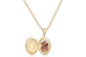 Barzel 18K Gold Plated Locket Necklace Photo Book Necklace - Made in Brazil