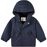 Volunboy Toddler Boys Hooded Fleece Lightweight Windbreaker Jackets Zip Up Windproof Fall Winter Hoodie Outerwear Coat