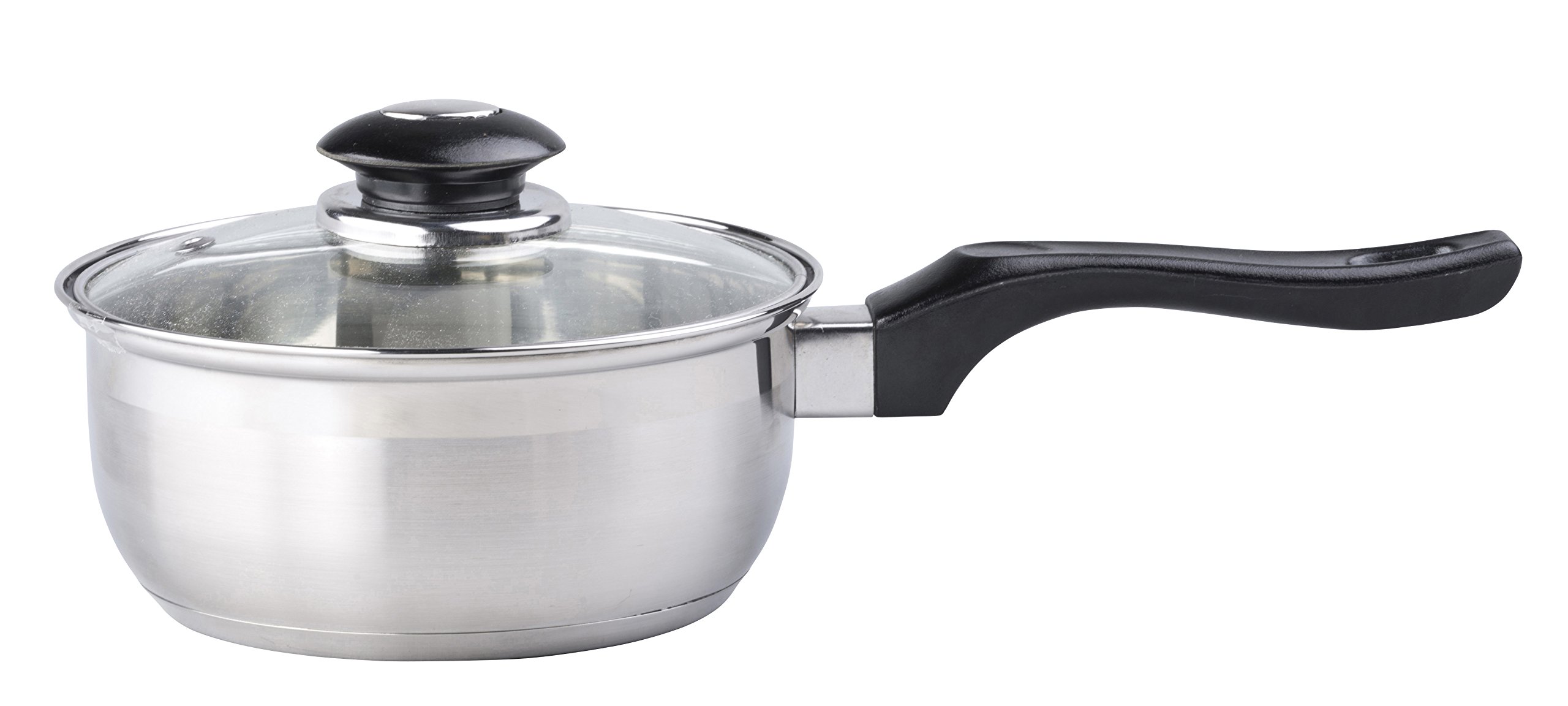 Edco Saucepan+Glass lid SS 1,8L, Aluminium, Silver, 16 x 16 x 9.5 cm